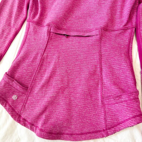 Lululemon Base Runner ½ Zip Raspberry Piqué Pink Pullover Size 4 - Picture 12 of 12